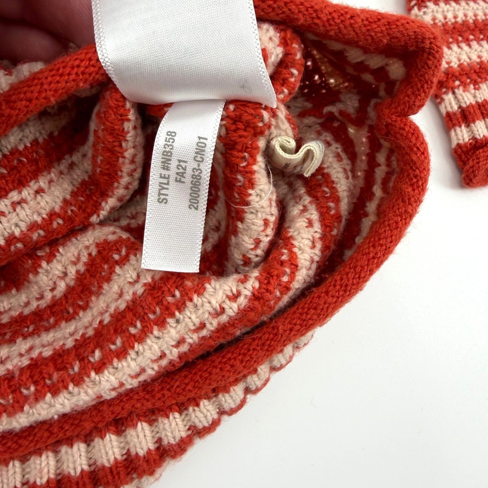 Madewell Women Red Cream Striped Crewneck Sweater Cotton Blend XXS‎ NB358 - Picture 6 of 12